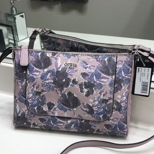 Guess Lavender, Blue and Gray Floral Shoulder/Crossbody Bag